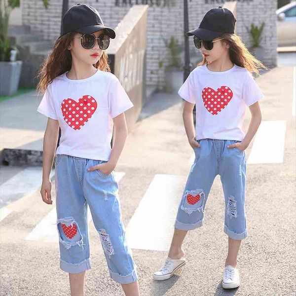 kids summer clothes set for girl white t shirt and ripped jeans children outfits 6 8 10 12 years girls
kids summer clothes set for girl white t shirt and ripped jeans children outfits 6 8 10 12 years girls