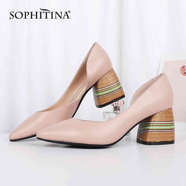 sophitina women pumps fashion pink all-match genuine leather pumps thick heel pointed toe comfort casual commute lady shoes c734 210513, Black
sophitina women pumps fashion pink all-match genuine leather pumps thick heel pointed toe comfort casual commute lady shoes c734 210513, Black