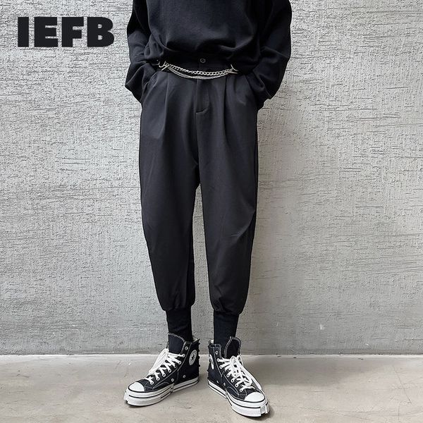 iefb men's causal pants personalized niche turnup pants black loose streetwear chian high waist trousers 9y6695 210524
iefb men's causal pants personalized niche turnup pants black loose streetwear chian high waist trousers 9y6695 210524