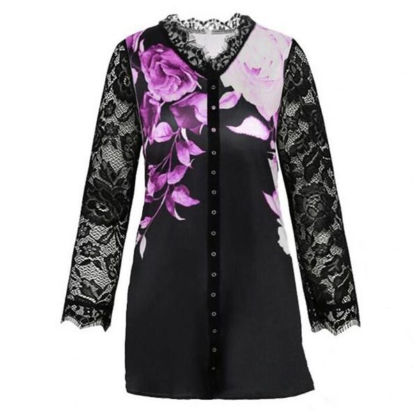 women's blouses & shirts blouse see-through long sleeve buttons decor women lace stitching autumn floral print v-neck pullover streetwe, White
women's blouses & shirts blouse see-through long sleeve buttons decor women lace stitching autumn floral print v-neck pullover streetwe, White