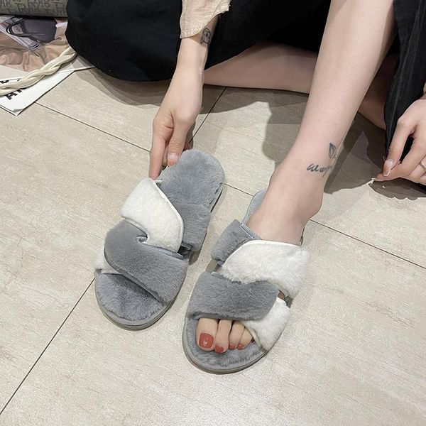 slippers fashion women slipper casual comfort cross furry home warm fur female flat sandals plus size fluffy, Black
slippers fashion women slipper casual comfort cross furry home warm fur female flat sandals plus size fluffy, Black