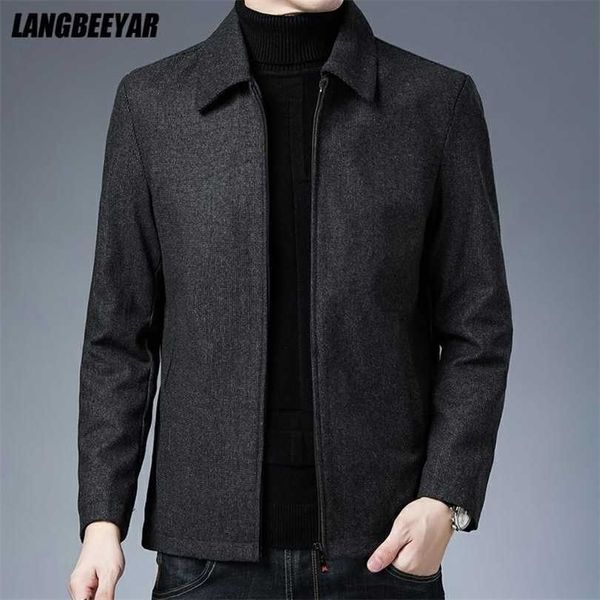brand casual fashion lapel autumn winter mens coat men clothing jacket solid classic windbreaker 211126, Black;brown
brand casual fashion lapel autumn winter mens coat men clothing jacket solid classic windbreaker 211126, Black;brown