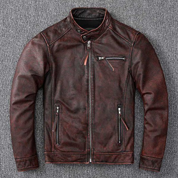 vintage brown motorcycle style genuine leather jacket men large size 5xl real natural cowhide spring slim fit biker coat men's & faux, Black
vintage brown motorcycle style genuine leather jacket men large size 5xl real natural cowhide spring slim fit biker coat men's & faux, Black