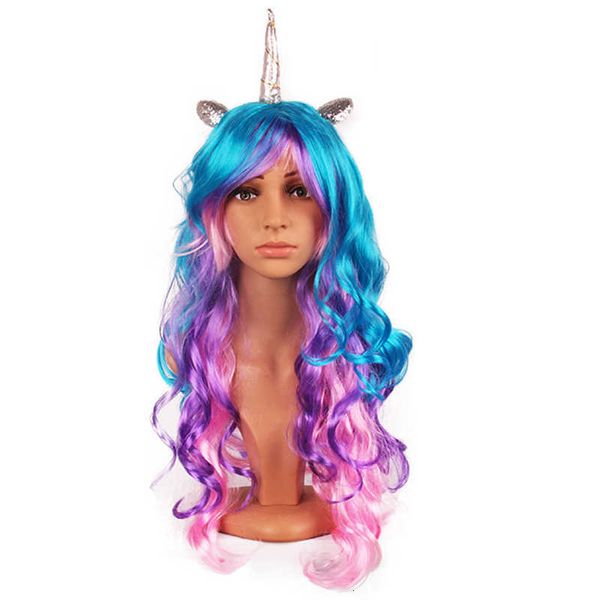 mix color long curly body wave halloween cosplay hair wig heat ristant synthetic gold/sier/multicolor horn corner 27 inch hair wigs, Black
mix color long curly body wave halloween cosplay hair wig heat ristant synthetic gold/sier/multicolor horn corner 27 inch hair wigs, Black