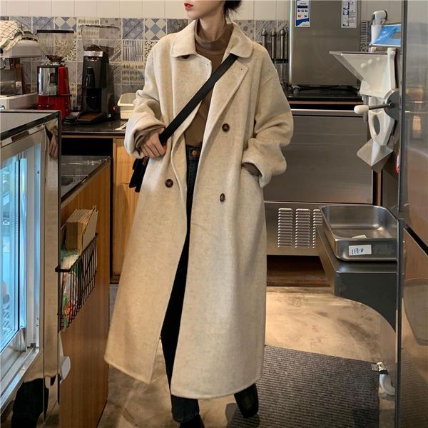 women's wool & blends women double breasted suit collar solid loose fashion ulzzang all-match overcoat womens casual korean style chic, Black
women's wool & blends women double breasted suit collar solid loose fashion ulzzang all-match overcoat womens casual korean style chic, Black