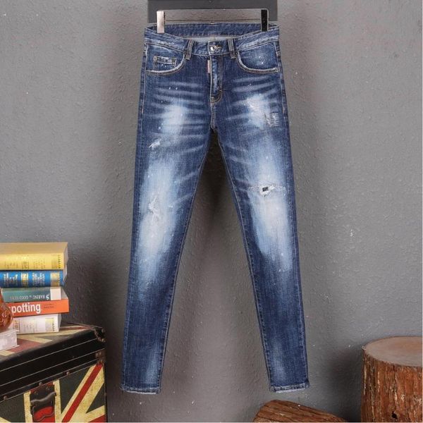 men's jeans european style brand men stretch elastic slim denim mens casual washed blue pockets for man 8222
men's jeans european style brand men stretch elastic slim denim mens casual washed blue pockets for man 8222