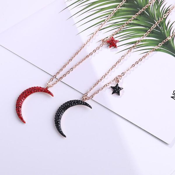 pendant necklaces red black color star moon necklace boho geometric crystal layered stainless steel for women girl waterdrop collar choker, Silver
pendant necklaces red black color star moon necklace boho geometric crystal layered stainless steel for women girl waterdrop collar choker, Silver