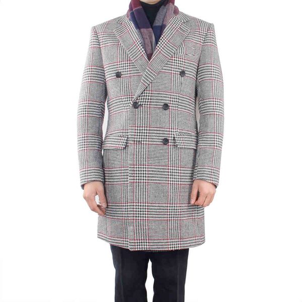 men's suits & blazers warm tweed long coat grey plaid windowpane tailored medium jacket mid-length coats mid length winter, White;black
men's suits & blazers warm tweed long coat grey plaid windowpane tailored medium jacket mid-length coats mid length winter, White;black