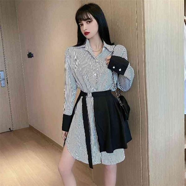 spring autumn women's dress retro hong kong style striped short casual slim long sleeve female es ll660 210506, Black;gray
spring autumn women's dress retro hong kong style striped short casual slim long sleeve female es ll660 210506, Black;gray