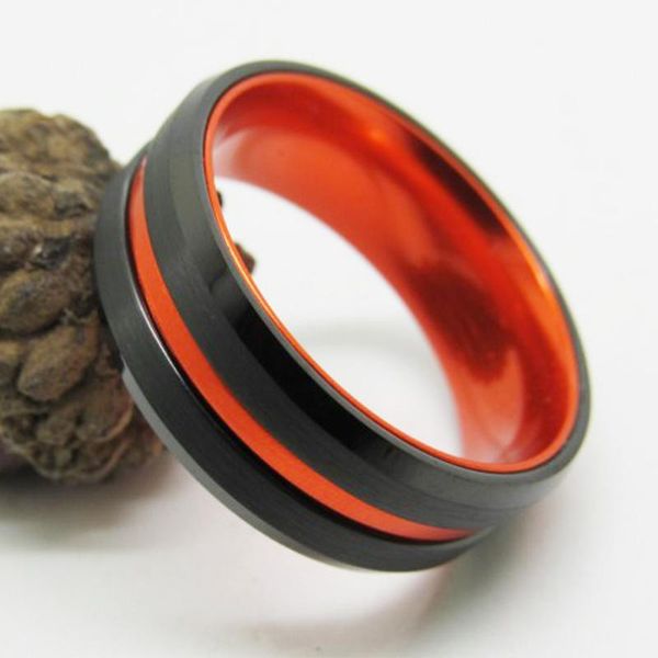 wedding rings fashion band anniversary gift engagement ring black beveled tungsten with orange-anodized aluminum, Slivery;golden
wedding rings fashion band anniversary gift engagement ring black beveled tungsten with orange-anodized aluminum, Slivery;golden