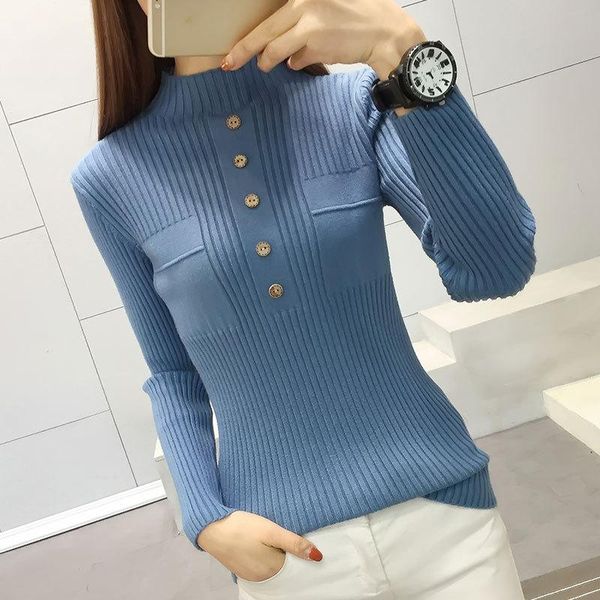spring autumn korean women's long sleeve turtleneck button sweater and pullovers women knitted sweaters, White;black
spring autumn korean women's long sleeve turtleneck button sweater and pullovers women knitted sweaters, White;black