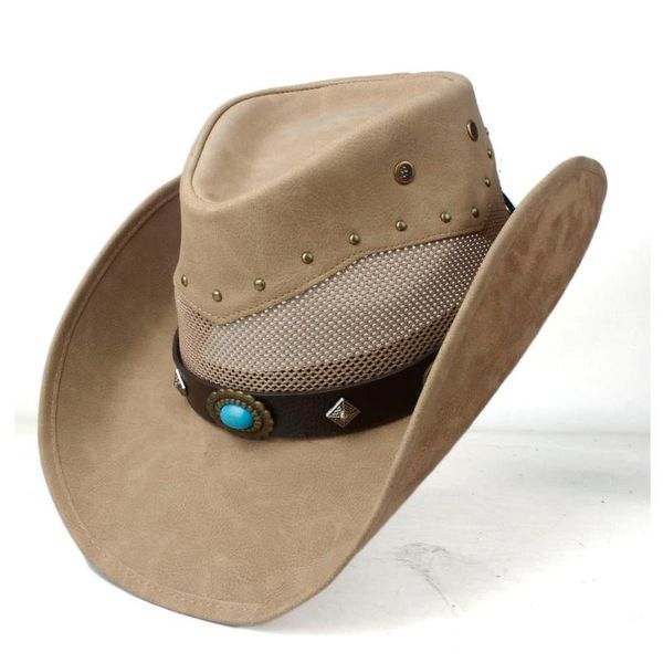 cloches 100% leather men women mesh western cowboy hat wide brim outdoor sombrero hombre cowgirl turquoise, Blue;gray
cloches 100% leather men women mesh western cowboy hat wide brim outdoor sombrero hombre cowgirl turquoise, Blue;gray