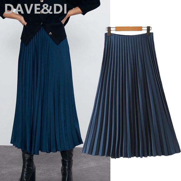 skirts dave&di spring englang office lady simple solid pleated high waist aline midi skirt women faldas mujer moda 2021 womens, Black 
skirts dave&di spring englang office lady simple solid pleated high waist aline midi skirt women faldas mujer moda 2021 womens, Black