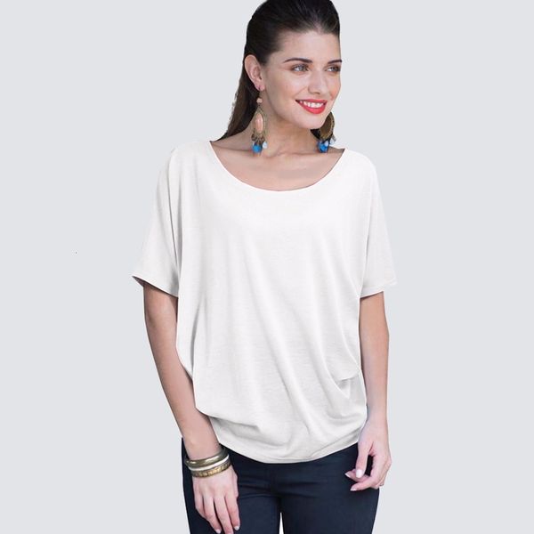 knits women basic short sleeve t shirt summer casual loose round neck tess h157, White
knits women basic short sleeve t shirt summer casual loose round neck tess h157, White