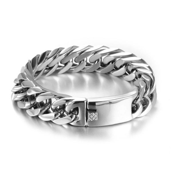 link, chain stainless steel mens bracelet jewelry domineering boutique hip hop rock punk gift, Black
link, chain stainless steel mens bracelet jewelry domineering boutique hip hop rock punk gift, Black