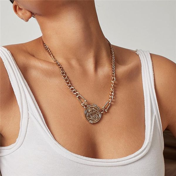 chains korean version individual fashion female jewelry single layer alloy design clavicle chain simple retro portrait pendant necklace, Silver
chains korean version individual fashion female jewelry single layer alloy design clavicle chain simple retro portrait pendant necklace, Silver