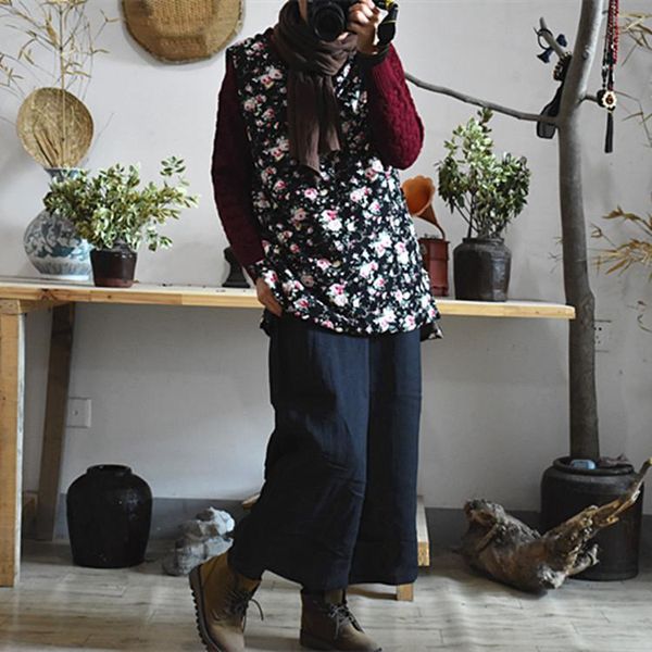 women's vests women retro winter cotton handmade button sleeveless ladies padded vintage floral printed, Black;white
women's vests women retro winter cotton handmade button sleeveless ladies padded vintage floral printed, Black;white