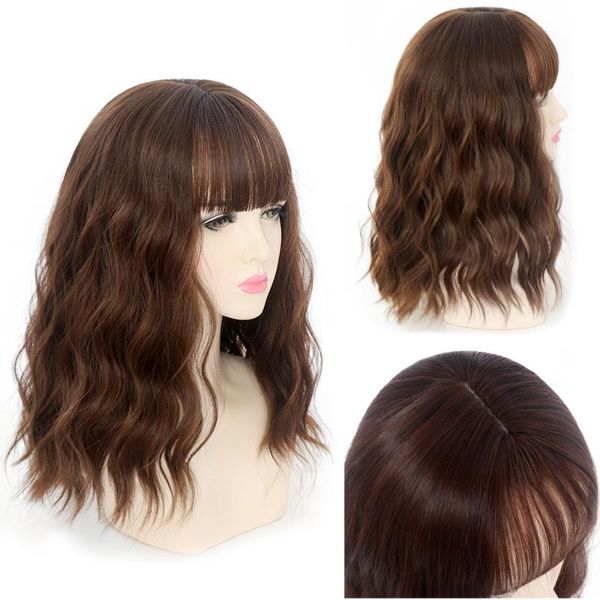 synthetic wigs gres water wave for women 18" long hair wig with full bang high temperature fiber, Black
synthetic wigs gres water wave for women 18" long hair wig with full bang high temperature fiber, Black