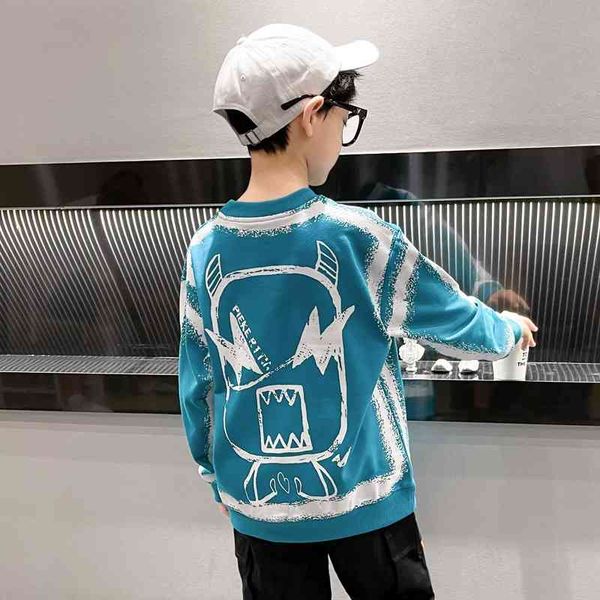 little monster korean sweater boys' long sleeve spring and autumn 2021 new loose middle-aged children's casual fashion, Black;white
little monster korean sweater boys' long sleeve spring and autumn 2021 new loose middle-aged children's casual fashion, Black;white