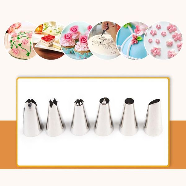 cake tools 6 pcs different shapes of piping tips and converter430 stainless steel tip exquisite mouth set mounted nozzle
cake tools 6 pcs different shapes of piping tips and converter430 stainless steel tip exquisite mouth set mounted nozzle