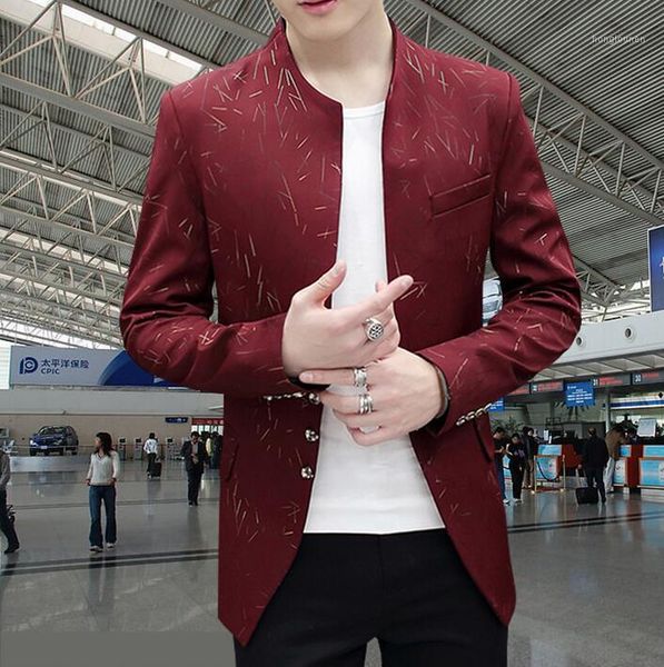 spring men's suits korean youth embroidered handsome little suit men jacket stand collar casaco masculino purple red & blazers, White;black
spring men's suits korean youth embroidered handsome little suit men jacket stand collar casaco masculino purple red & blazers, White;black