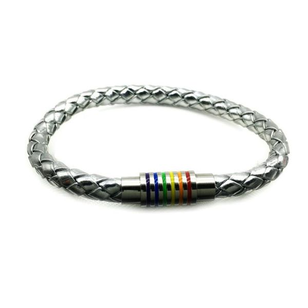 charm bracelets leather rainbow stainlesssteel magnet buckle bracelet gay pride with stainless steel accessories male jewlery, Golden;silver
charm bracelets leather rainbow stainlesssteel magnet buckle bracelet gay pride with stainless steel accessories male jewlery, Golden;silver