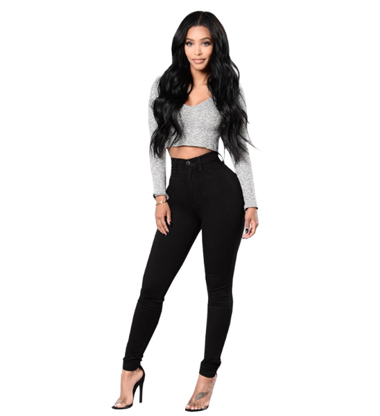 spring / summer black high waist elastic jeans women xl pencil pants elasticity casual women's, Blue
spring / summer black high waist elastic jeans women xl pencil pants elasticity casual women's, Blue