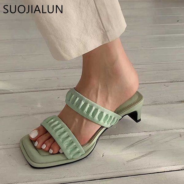 suojialun brand women slipper fashion pleated slides square high heel ladies sandal shoes open toe female casual flip flop 210630, Black
suojialun brand women slipper fashion pleated slides square high heel ladies sandal shoes open toe female casual flip flop 210630, Black