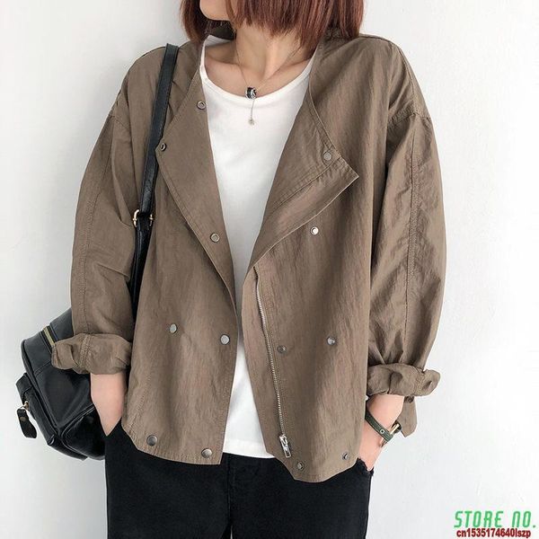 women's jackets spring autumn jacket women 2021 korean loose solid color irregular long sleeve shirt casual cardigan trend outerwear zh, Black;brown
women's jackets spring autumn jacket women 2021 korean loose solid color irregular long sleeve shirt casual cardigan trend outerwear zh, Black;brown