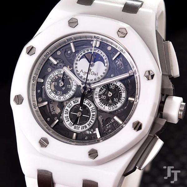 classic chronograph men satch sapphire gmt moonphase white ceramic grey black blue rubber stainless steel watch wristwatches, Slivery;brown
classic chronograph men satch sapphire gmt moonphase white ceramic grey black blue rubber stainless steel watch wristwatches, Slivery;brown