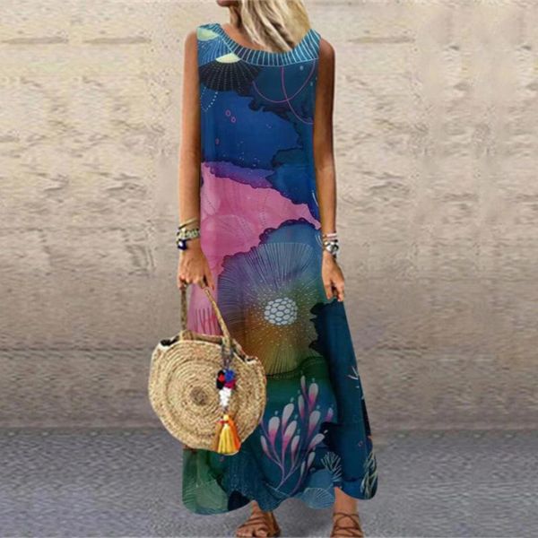 casual dresses women loose long dress fashion sleeveless o neck printed retro summer plus size maxi sukienka #g2, Black;gray
casual dresses women loose long dress fashion sleeveless o neck printed retro summer plus size maxi sukienka #g2, Black;gray