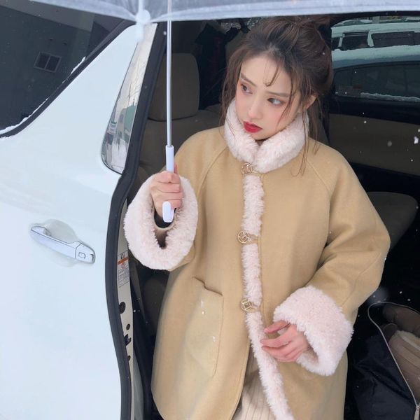 women's wool & blends woolen coat medium and long lamb hanban winter loose in 2021 to keep warm, Black
women's wool & blends woolen coat medium and long lamb hanban winter loose in 2021 to keep warm, Black