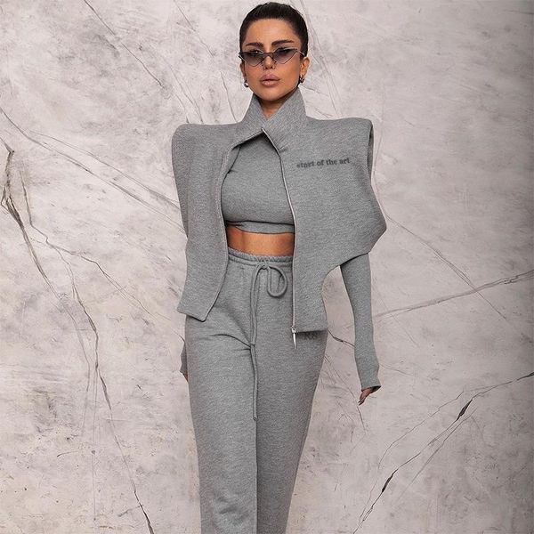 women's hoodies & sweatshirts grey cropped sweatshirt women sleeveless shoulder pads streetwear irregular oversized full zip up hoodie, Black
women's hoodies & sweatshirts grey cropped sweatshirt women sleeveless shoulder pads streetwear irregular oversized full zip up hoodie, Black