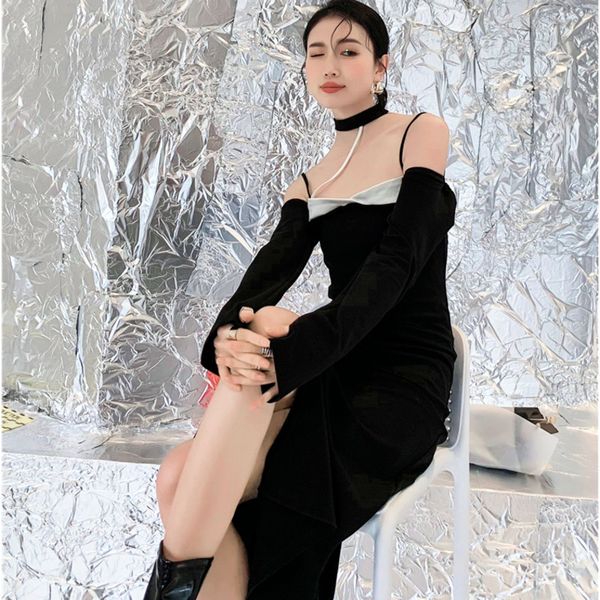 spring summer dress women off shoulder elegant dresses slash neck ladies party clothes 2a3292 210507, Black;gray
spring summer dress women off shoulder elegant dresses slash neck ladies party clothes 2a3292 210507, Black;gray