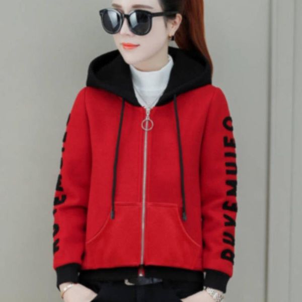women's jackets autumn spring women korean red long sleeve hooded jacket and coat elegant 2021 fashion harujuku clothing, Black;brown
women's jackets autumn spring women korean red long sleeve hooded jacket and coat elegant 2021 fashion harujuku clothing, Black;brown