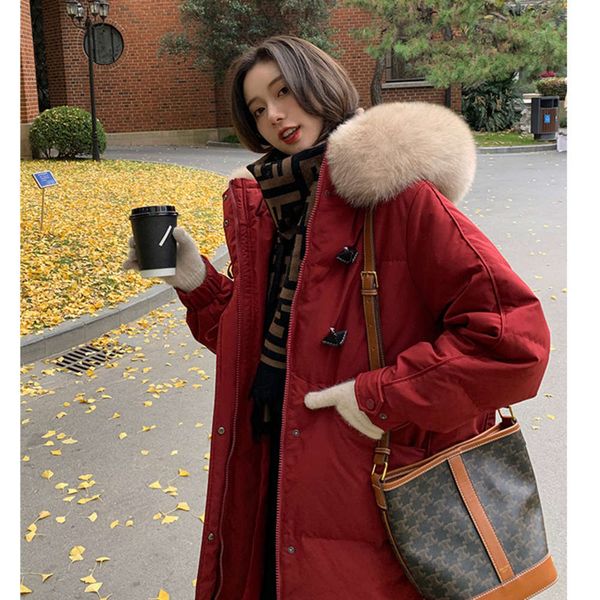 wxw winter # hu chuliang 100% white duck down jacket women's medium long knee small, Black
wxw winter # hu chuliang 100% white duck down jacket women's medium long knee small, Black