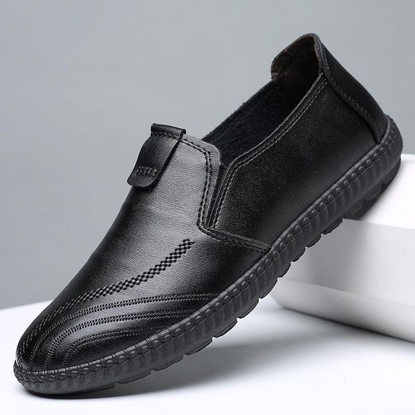 dress shoes 2021 men summer leather loafers breathable business round toe soft sole driving footwear male flats, Black
dress shoes 2021 men summer leather loafers breathable business round toe soft sole driving footwear male flats, Black
