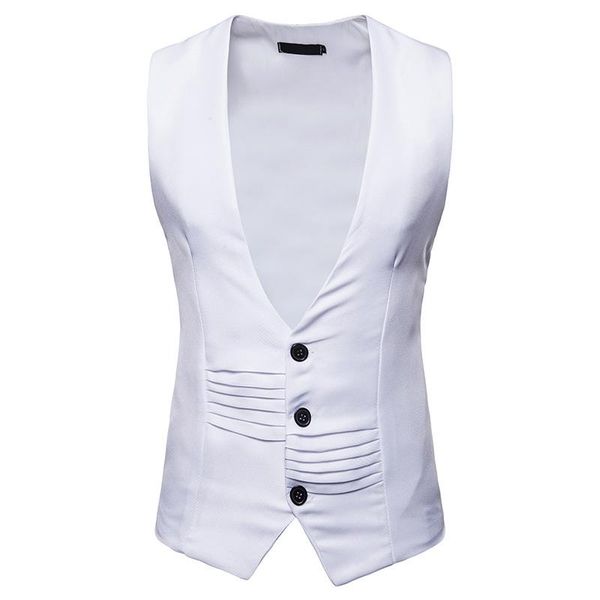 men's vests formal business suit vest men slim fit single breasted costume homme fashion v neck white mens wedding tuxedos gilet, Black;white
men's vests formal business suit vest men slim fit single breasted costume homme fashion v neck white mens wedding tuxedos gilet, Black;white