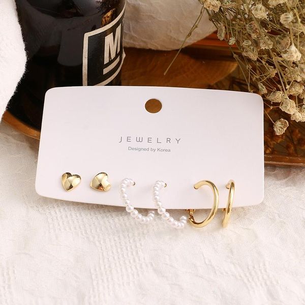hoop & huggie 3pcs/set fashion simple gold silve color heart simulated pearl circle earrings for women vintage trendy rhinestone earings gif, Golden;silver
hoop & huggie 3pcs/set fashion simple gold silve color heart simulated pearl circle earrings for women vintage trendy rhinestone earings gif, Golden;silver