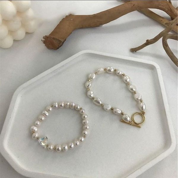 beaded, strands minar elegant irregular freshwater pearl charm bracelets for women gold color toggle clasp circle bracelet wedding accessori, Black
beaded, strands minar elegant irregular freshwater pearl charm bracelets for women gold color toggle clasp circle bracelet wedding accessori, Black