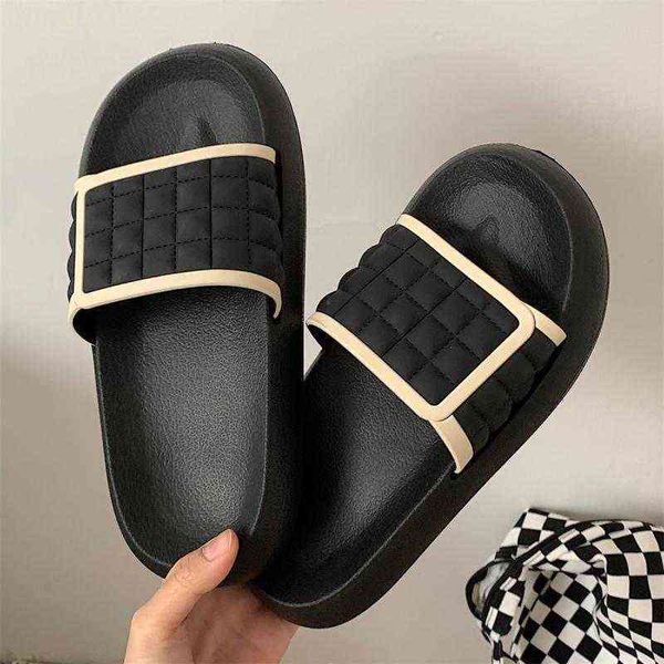 platform flat shoes fashion women men slippers thick slippers mute eva soft indoor home slides non-slip sandals bathroom shoes y220307, Black
platform flat shoes fashion women men slippers thick slippers mute eva soft indoor home slides non-slip sandals bathroom shoes y220307, Black
