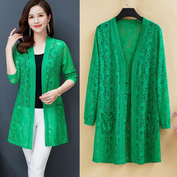 women's jackets 2021 summer plus size mid-length lace cardigan women jacket fashion sun protection clothing loose thin outerwear ladies, Black;brown
women's jackets 2021 summer plus size mid-length lace cardigan women jacket fashion sun protection clothing loose thin outerwear ladies, Black;brown