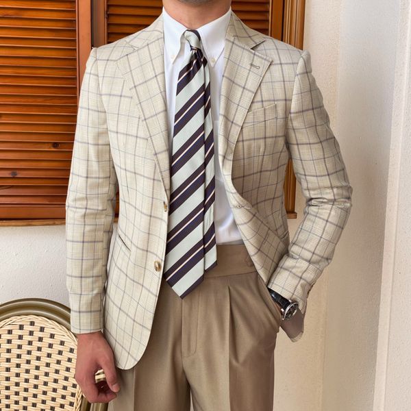 men's suits & blazers autumn luxury vintage plaid men's evening wedding suit jacket gentleman, White;black
men's suits & blazers autumn luxury vintage plaid men's evening wedding suit jacket gentleman, White;black