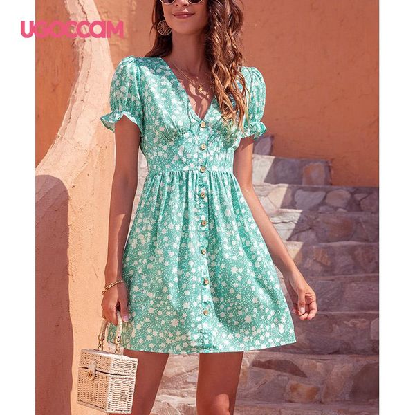 party dresses ugoccam summer floral dress casual print folds puff sleeve button sweet women holiday boho sundress vestidos beachwear, White;black
party dresses ugoccam summer floral dress casual print folds puff sleeve button sweet women holiday boho sundress vestidos beachwear, White;black