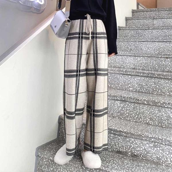 women's pants & capris autumn winter retro plaid wide-leg knit plus size pantalones mujer cintura alta fashion trousers for women, Black;white
women's pants & capris autumn winter retro plaid wide-leg knit plus size pantalones mujer cintura alta fashion trousers for women, Black;white
