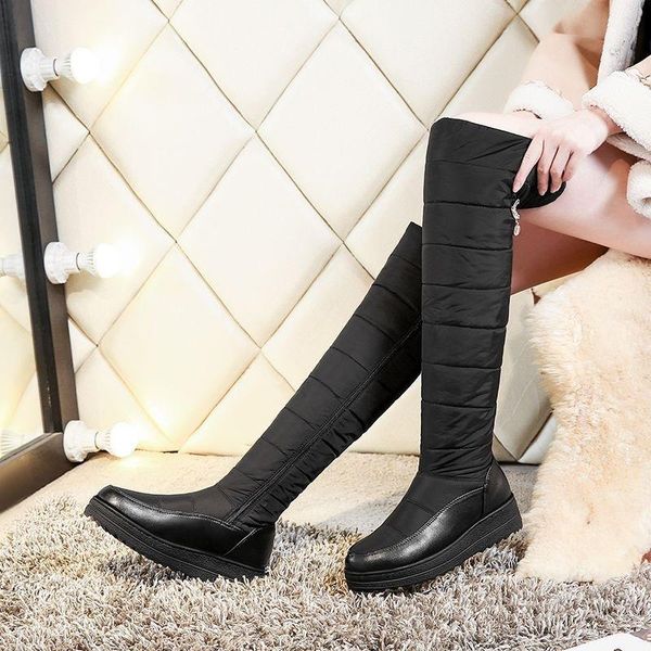 boots thick soled knee fur down high women's flat bottomed winter zipper snow warm, Black
boots thick soled knee fur down high women's flat bottomed winter zipper snow warm, Black