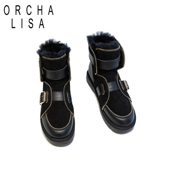 boots orcha lisa women non slip waterproof winter ankle snow platform metal zipper shoes with thick fur f1427, Black
boots orcha lisa women non slip waterproof winter ankle snow platform metal zipper shoes with thick fur f1427, Black