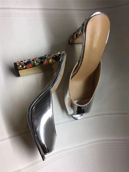 slipper chic designer slide in chinese women bling diamond chunky high leap colored peep slides shoes, Black
slipper chic designer slide in chinese women bling diamond chunky high leap colored peep slides shoes, Black