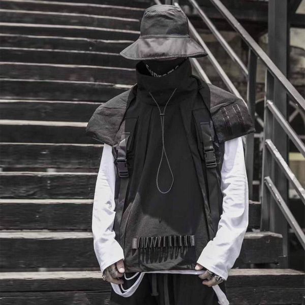 men's vests men autumn ribbons detachable hooded vest hip hop punk sleeveless jacket women harajuku multi pockets waistcoat, Black;white
men's vests men autumn ribbons detachable hooded vest hip hop punk sleeveless jacket women harajuku multi pockets waistcoat, Black;white