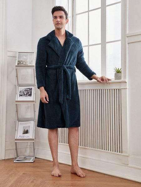 men solid belted teddy robe k9h2#, Black;brown
men solid belted teddy robe k9h2#, Black;brown